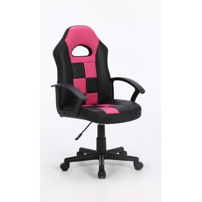 Fauteuil gamer FORMULE 1 - accoudoirs fixes - noir et rose