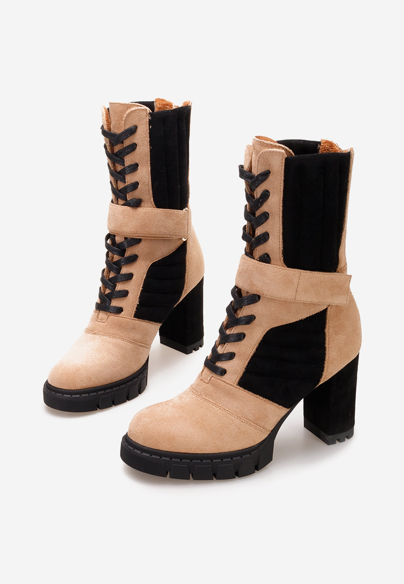 Bottes à talon carré kaki Kallava