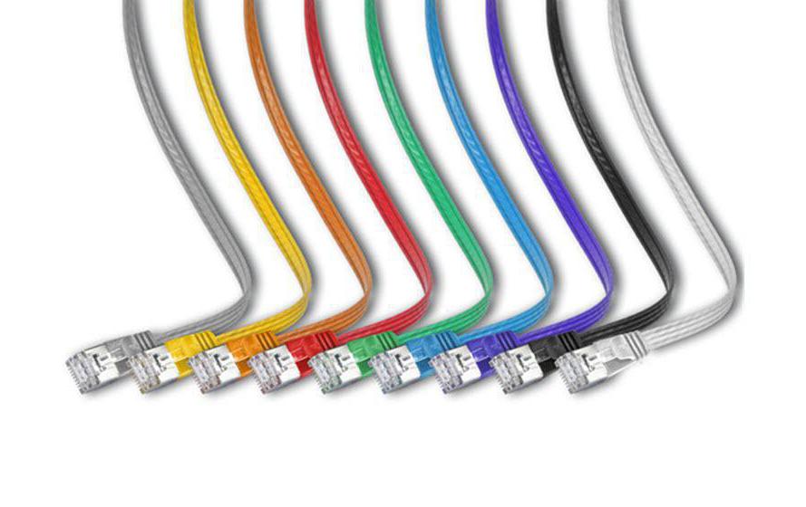 Slimpatchkabel RJ-45 - RJ-45, Cat 6, STP, 0.1 m, GrünGeschirmtes Twisted-Pair-Kabel (STP) mit Klinkenschutz
