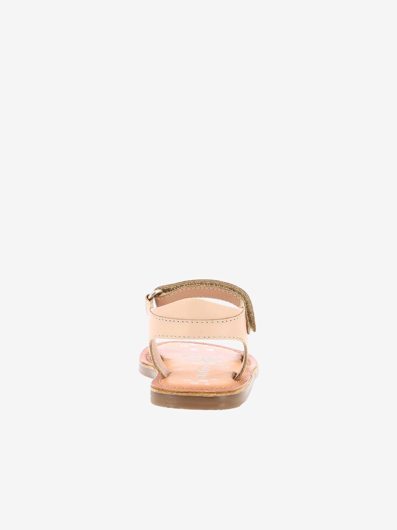 Sandálias infantis KICKERS® Dyastar em couro dourado