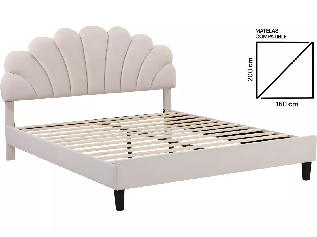 Lit coquillage en velours 