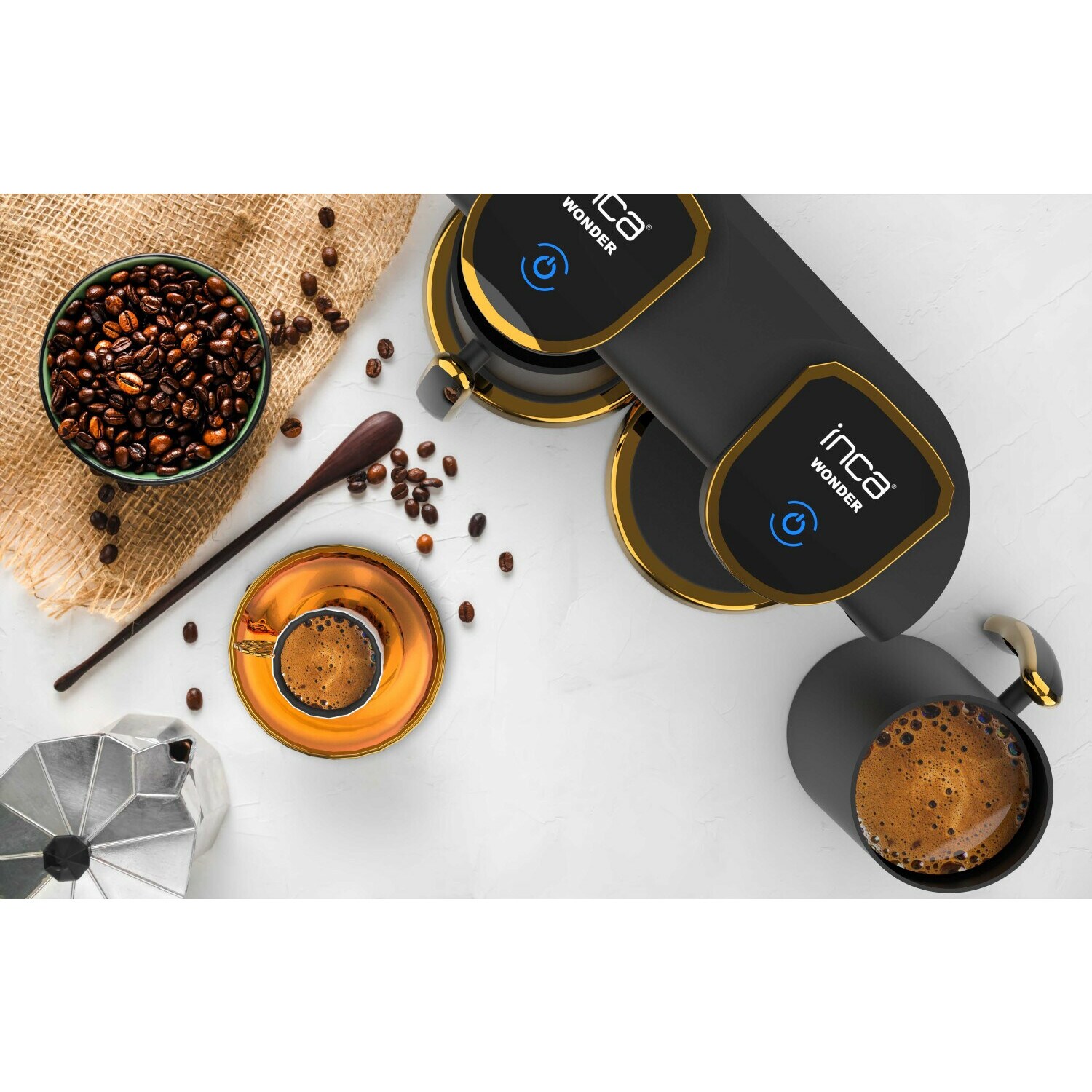 Turkische Kaffeemaschine Duo Wonder Serie IKM-02 Mokka
