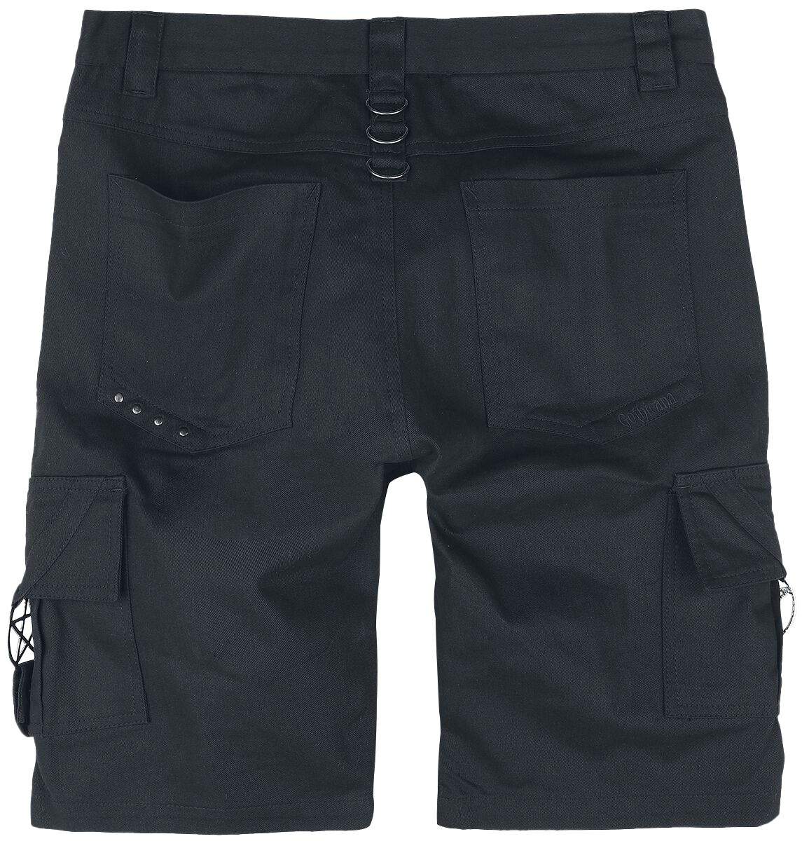 Short avec sangles, boucles et fermetures Éclair | Gothicana by EMP Short