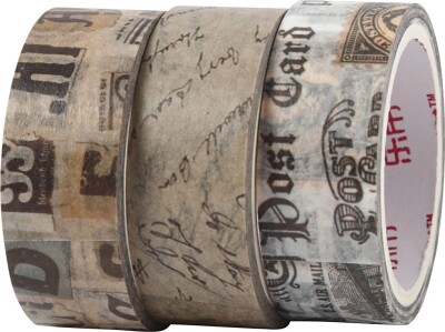 Masking Tape - Brevkorrespondance - L 5 M - B 15 MM - 3 Ruller