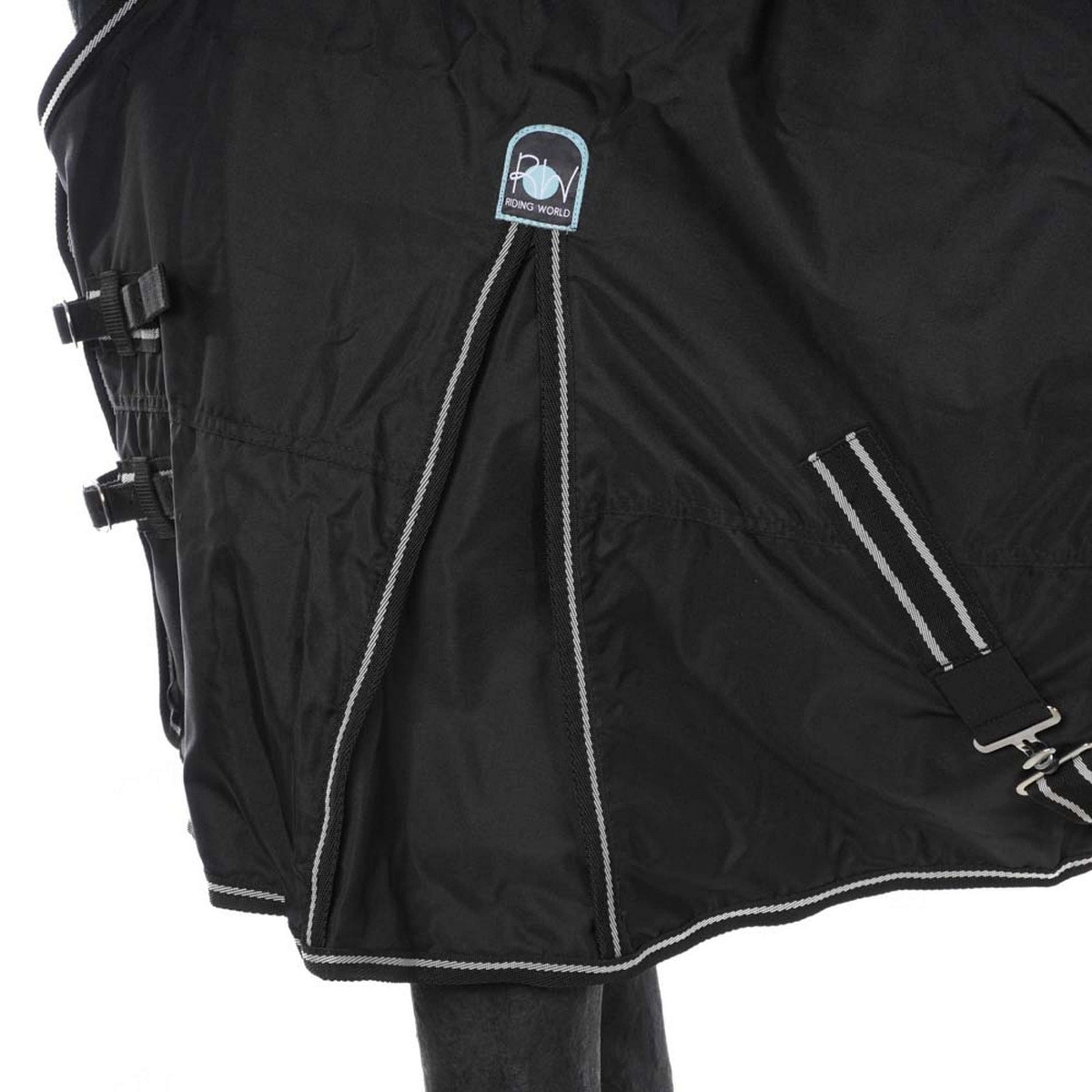 Riding World Regendeken Oxford 300D Fleece Voering 0g Zwart