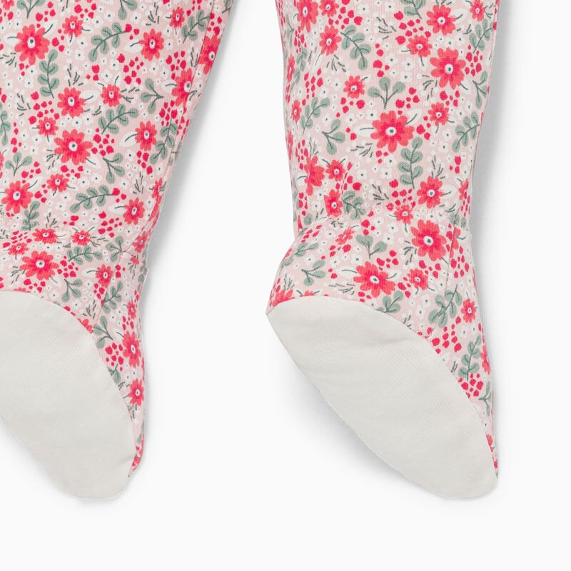 Pyjama jersey hérisson fleuri blanc bébé fille Rouge