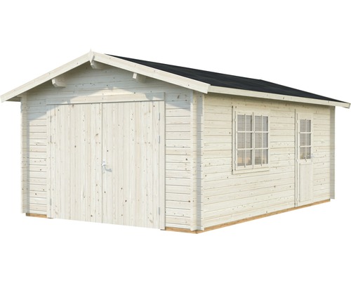 Enkele garage Palmako Roger 19,0 m² met houten deur 360 x 550 cm, dompelgegrond