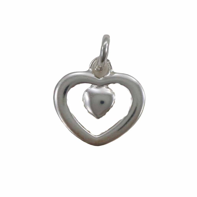 Pendentif coeur avec petit coeur dedans
