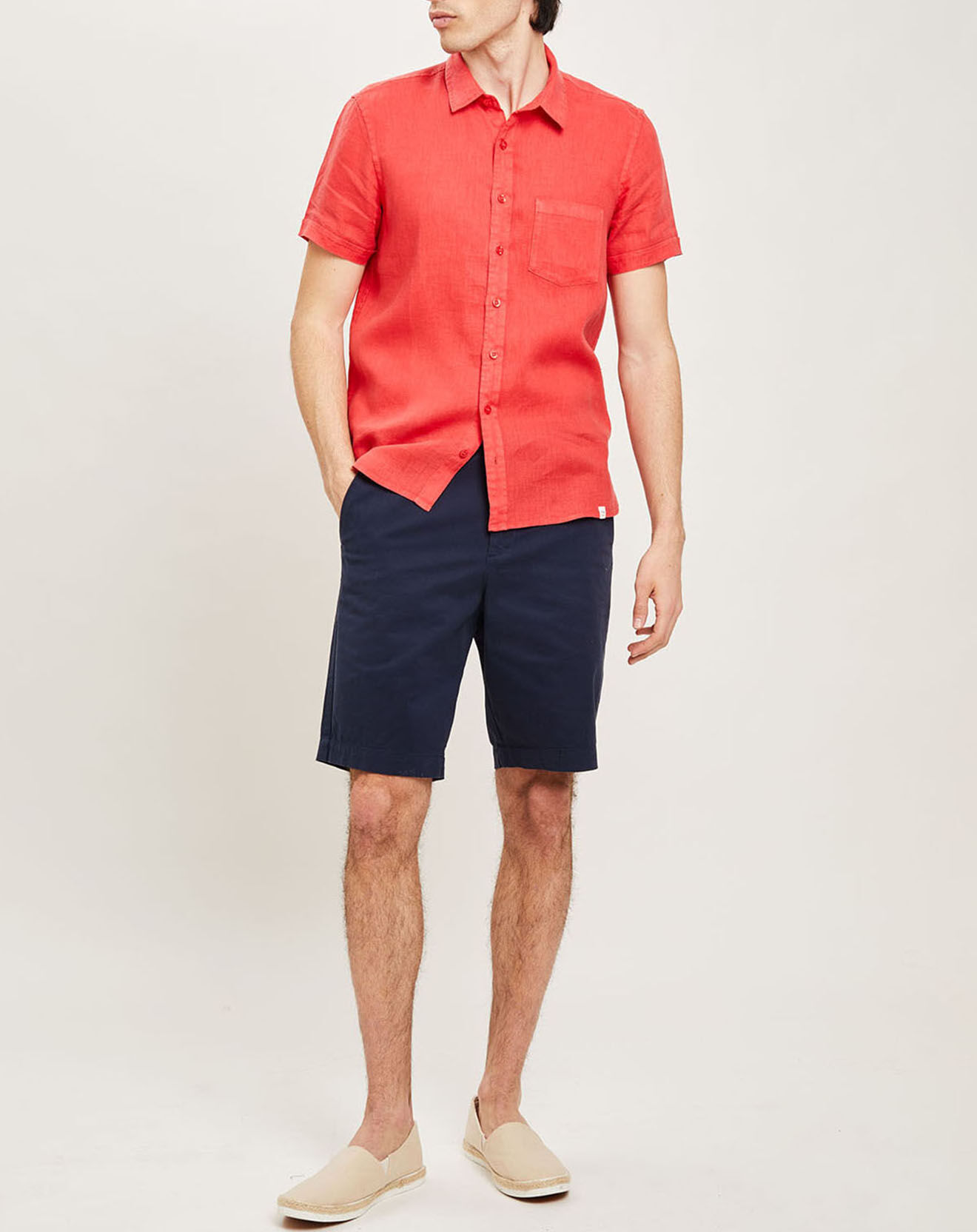Harris Wilson Chemise regular 100% Lin Efe fraise