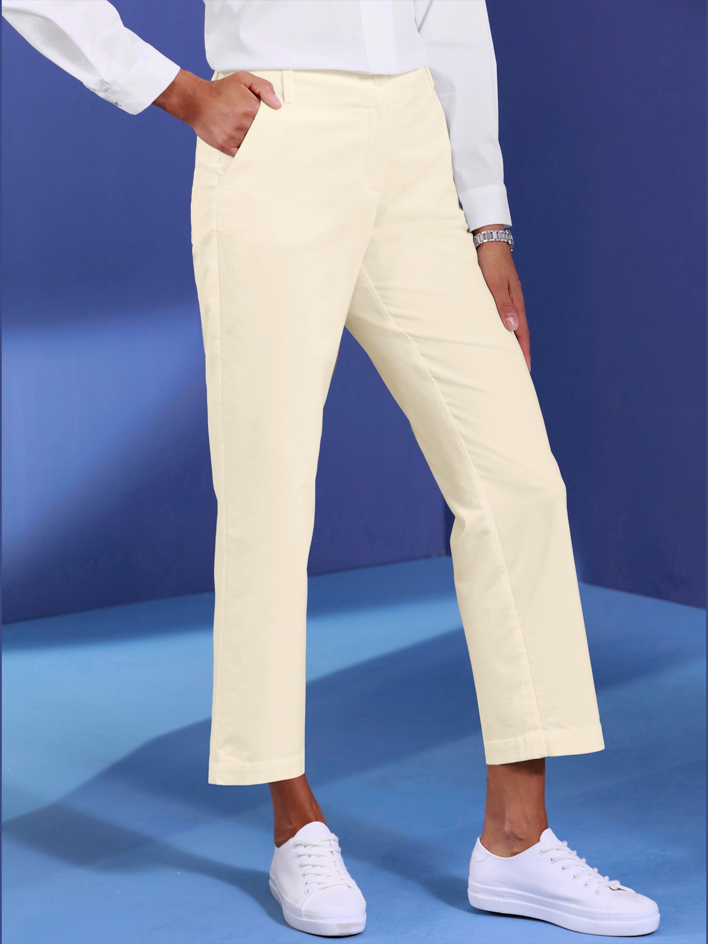 Pantalon velours côtelé coton/modal ultra-doux avec modal