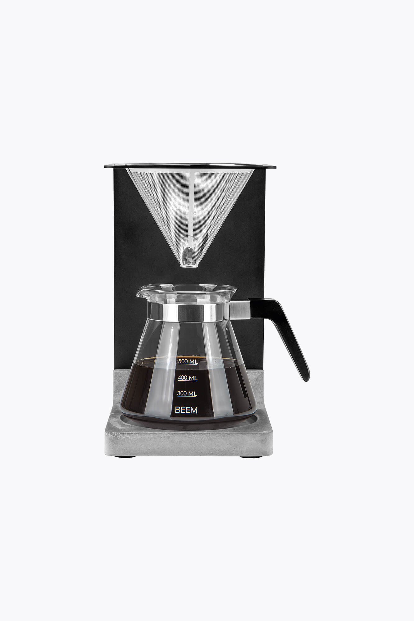 BEEM Kaffeebereiter Set Pour Over Beton 500ml Schwarz/Edelstahl