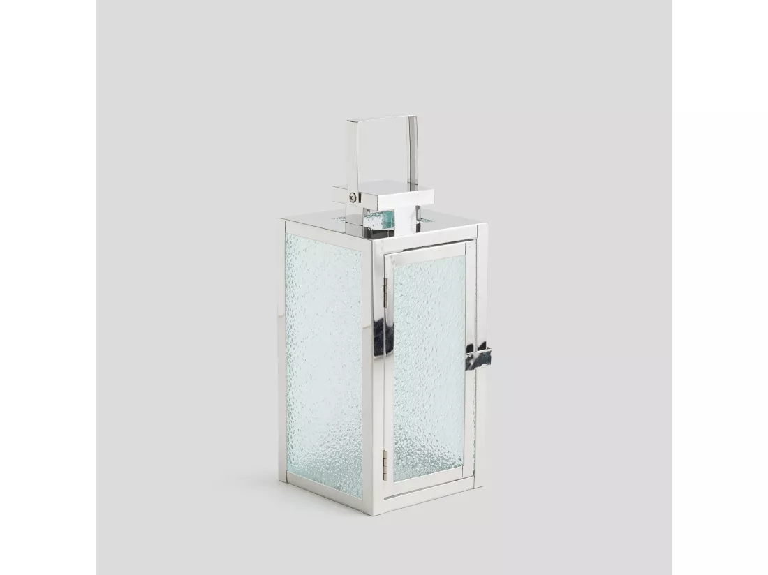 Lanterne Ramos argent moyen 25 x 12 x 12