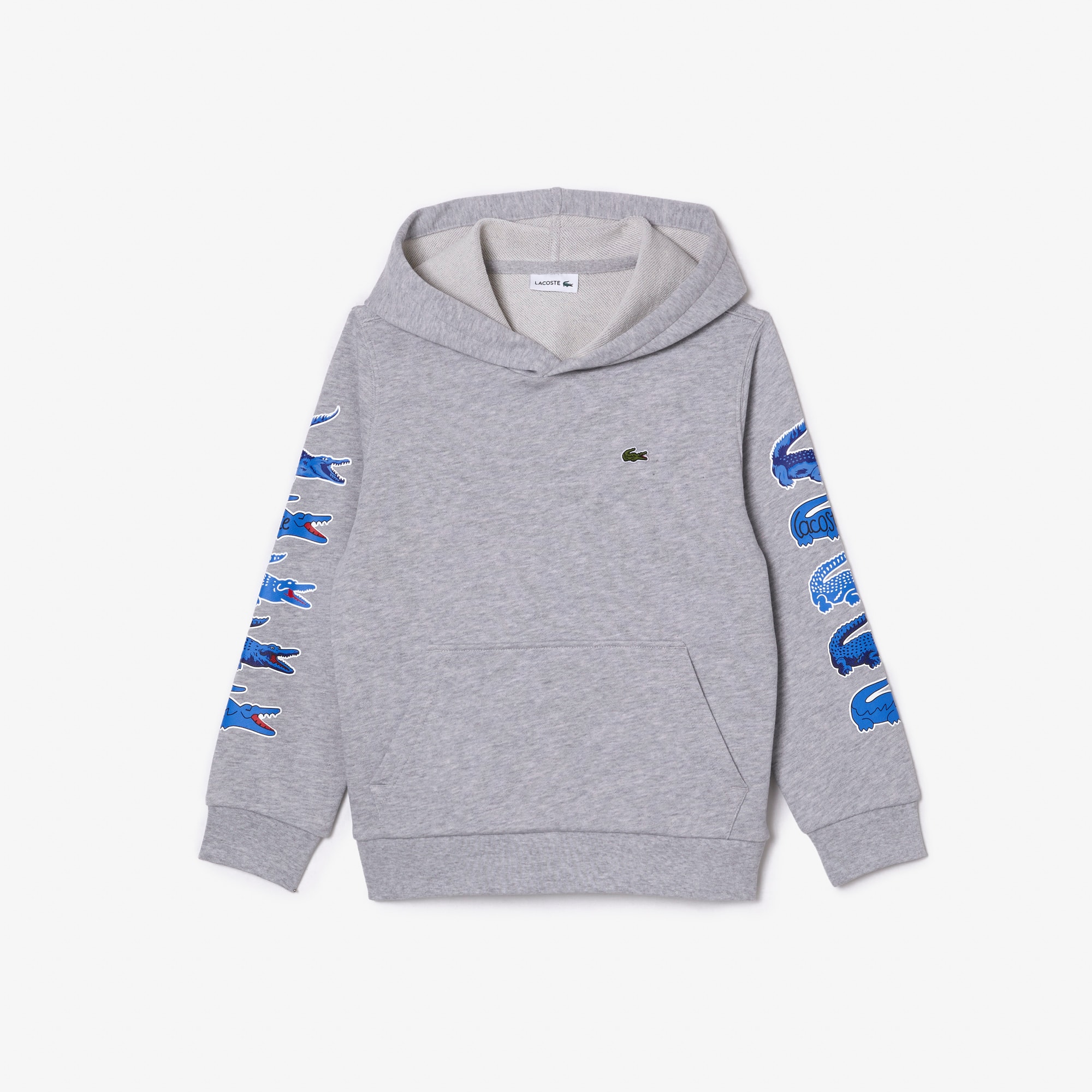 Sweatshirt à capuche avec crocodiles contrastés Pullovers & Sweatshirts - Gris - Lacoste - Enfant
