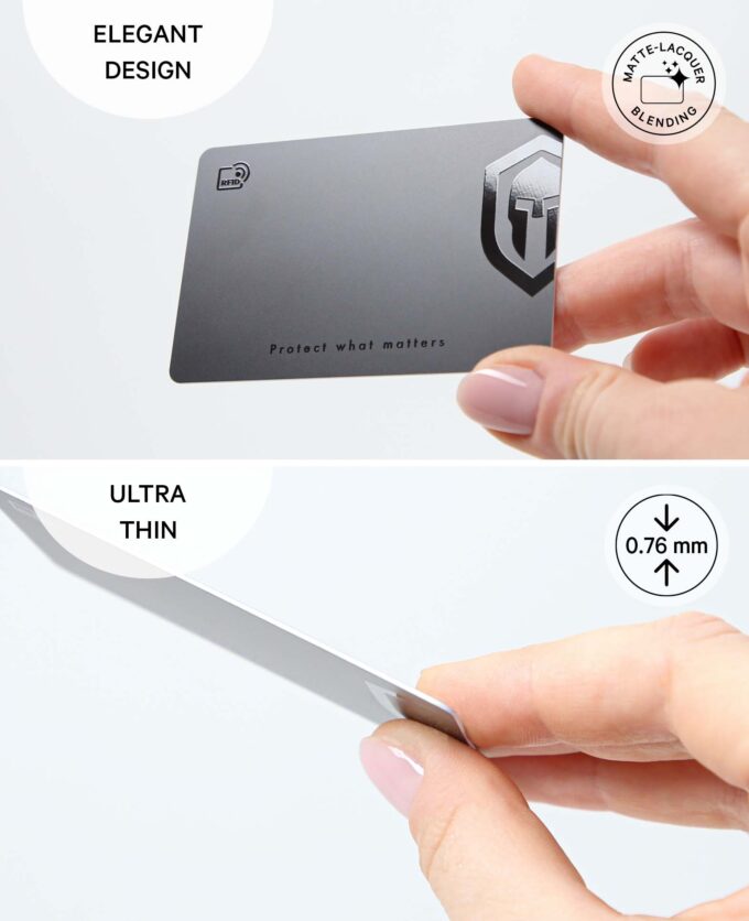 RFID- und NFC-Blocker Portemonnaie Karte zum Schutz gegen Datendiebstahl - Schwarz