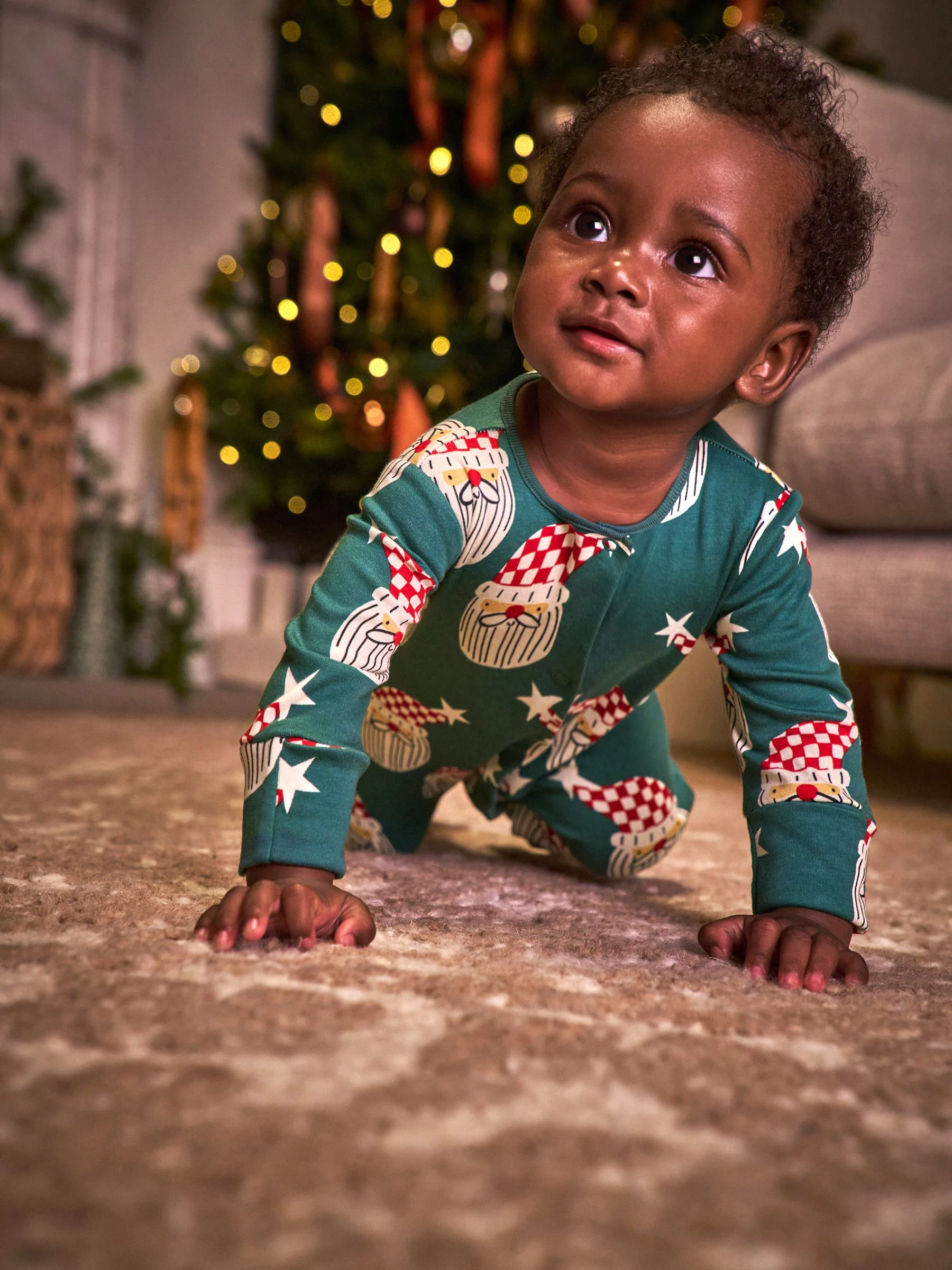 Groen - Santa Matching Family Kerstmis Pyjama (0mnd-3jaar)