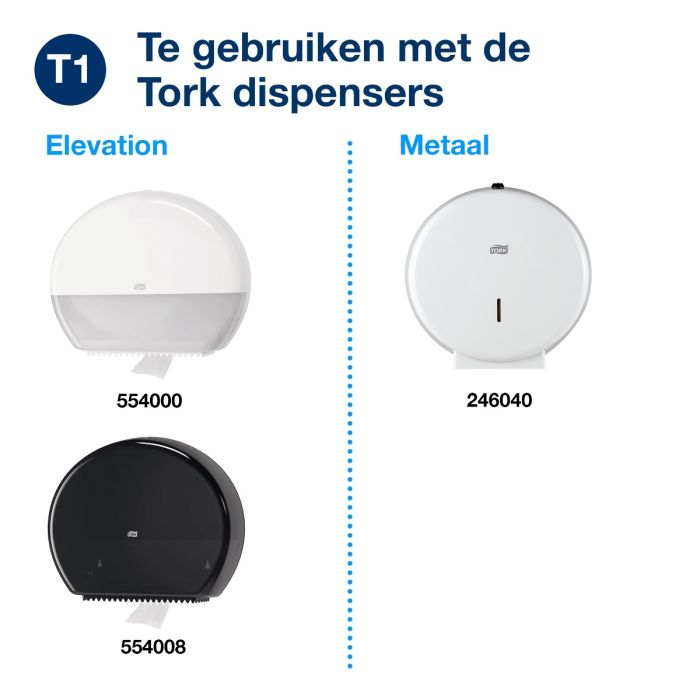 Tork 472118 511580 6st Advanced toiletpapier jumbo 2-lgs wit 380 mtr x 9,5 cm pak à 6 rol (472118) (120205)