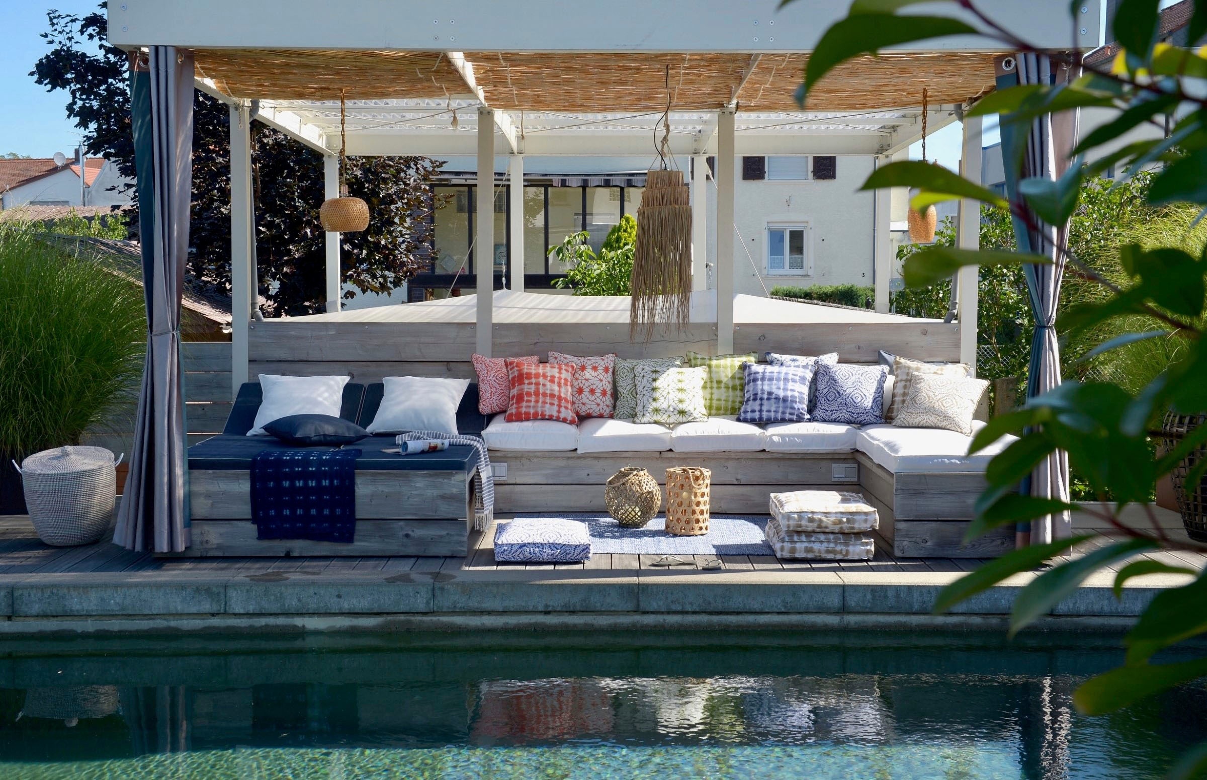 H.O.C.K. Palettenkissen »Badu Batik Steel Outdoor« Matratzenkissen