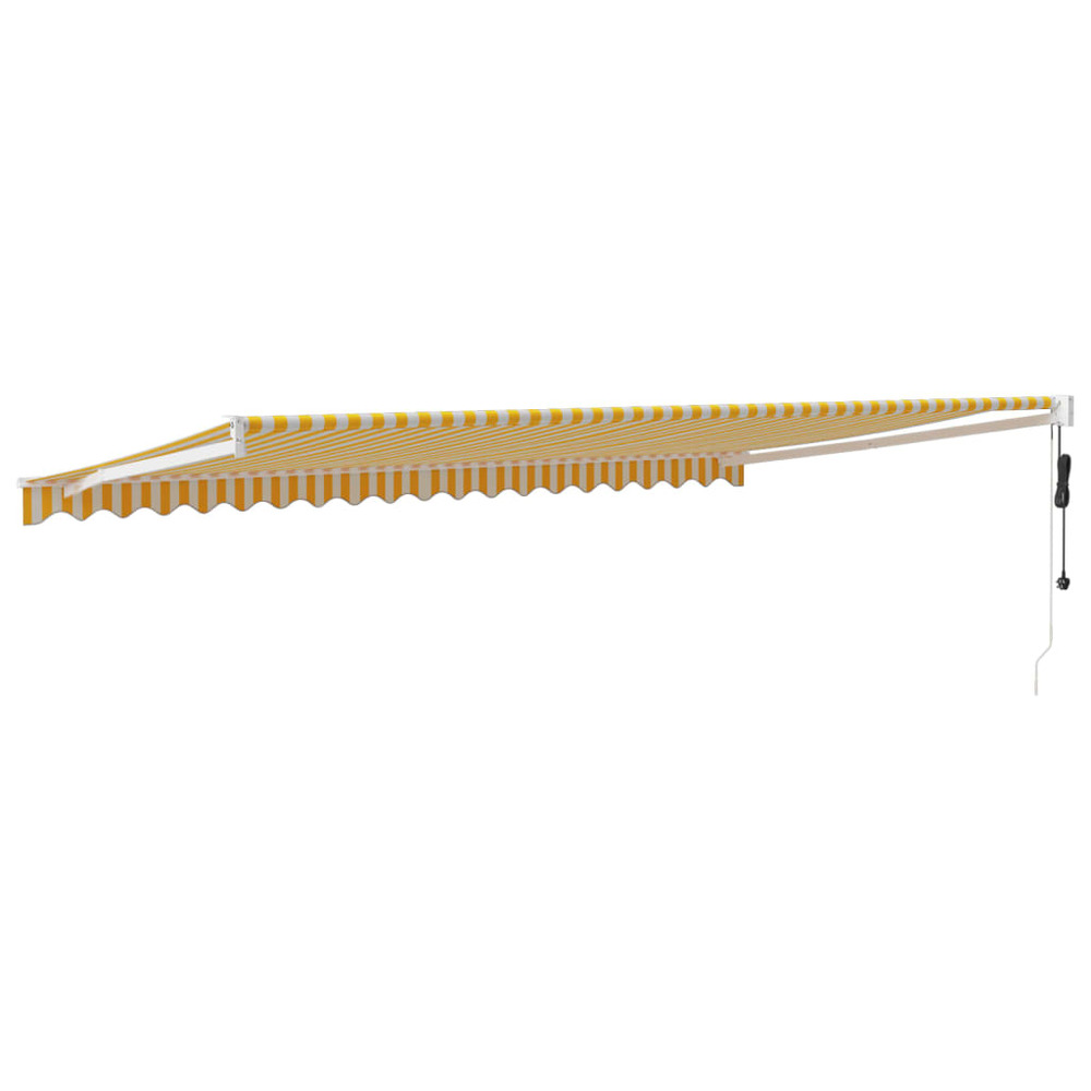 Auvent rétractable automatique jaune et blanc 5x3 m