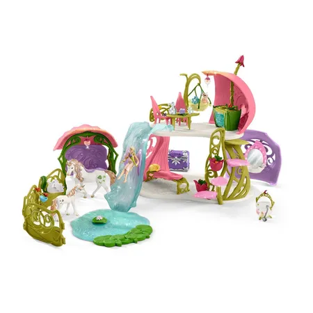 Schleich® 42445 bayala® Glitzerndes Blütenhaus mit Einhörnern, See und Stall
