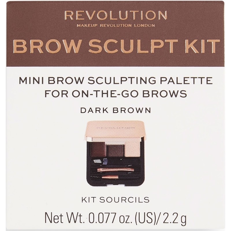 Makeup Revolution Brow Sculpt Kit - Dark Brown