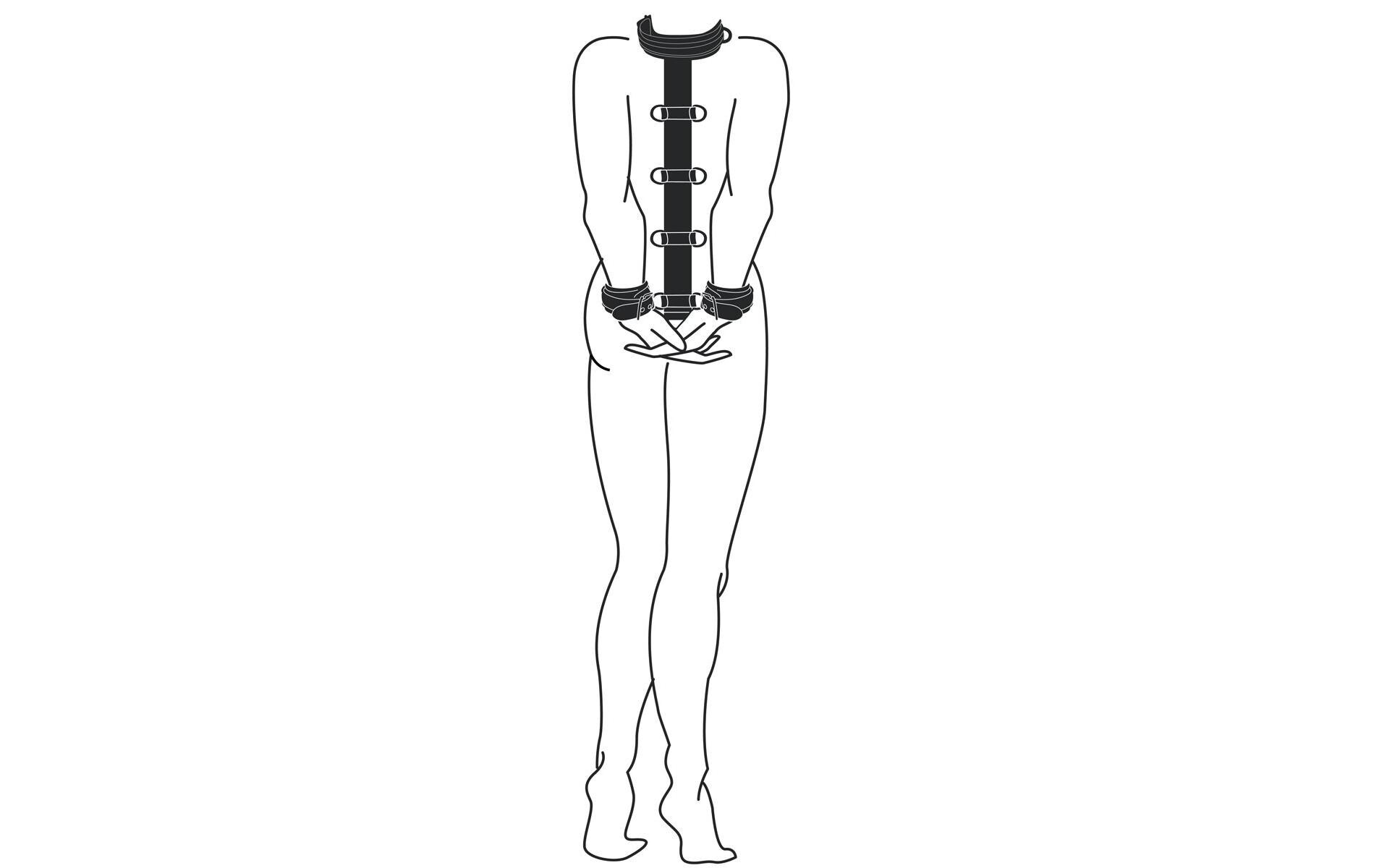 Nacken und Handgelenksfesseln SchwarzHochwertiges Bondage-Set