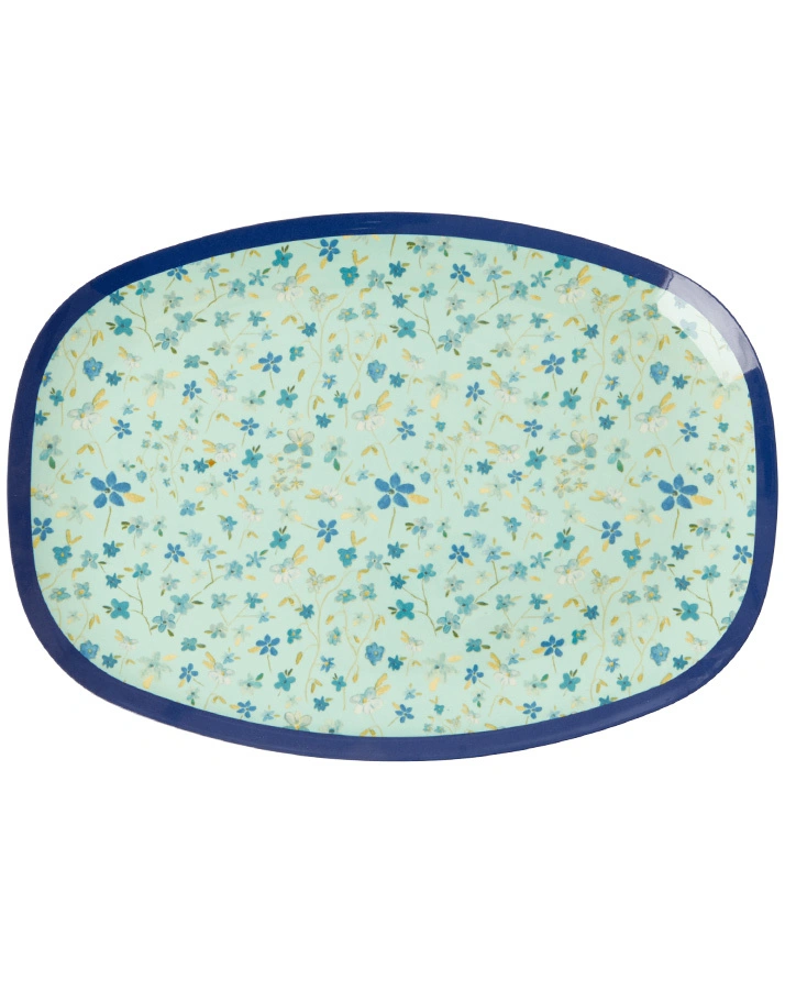 Melamin-Servierteller BLUE FLORAL in hellblau
