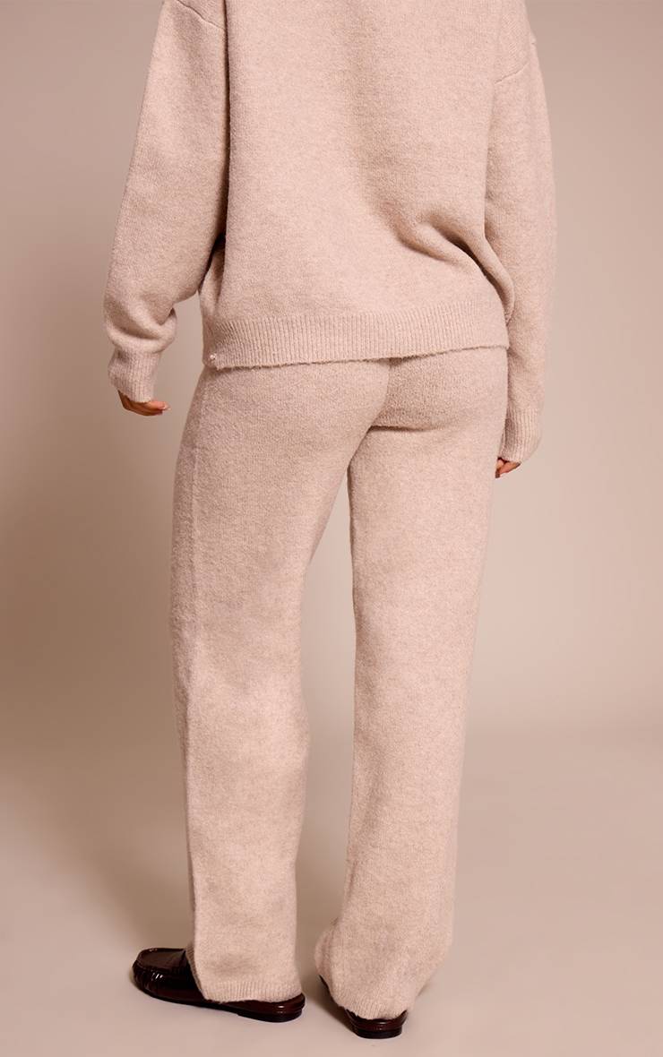 Avoine Pantalon Large Tricoté À Taille Côtelée Petite