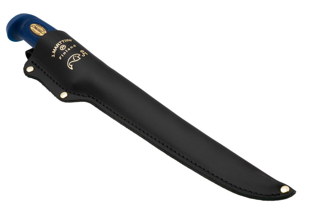 Marttiini Martef Filleting Knife 23 846014T Stainless, Blue Rubber, vaststaand mes