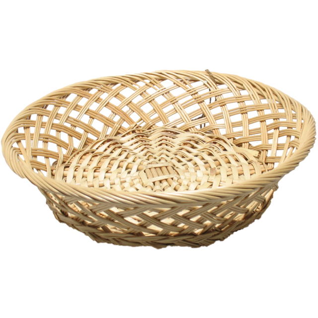 Mand, riet, Ø33cm, 8cm, rond, naturel