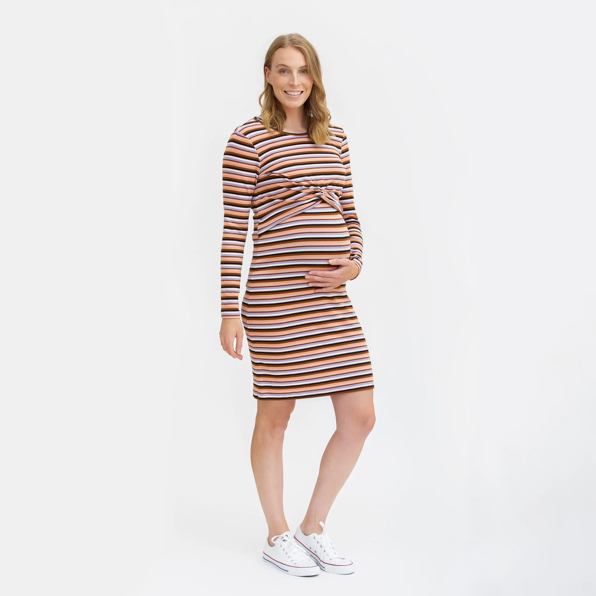 Bella Maternité Robe Rayée Maternité