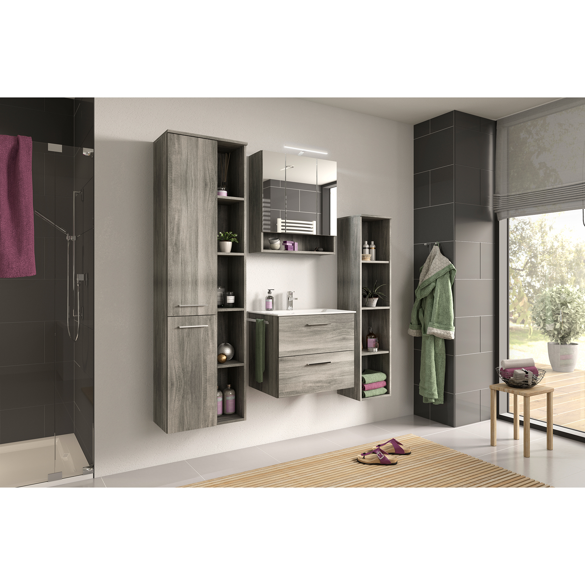 Hängeschrank YORK - Rauchsilber - 50 cm