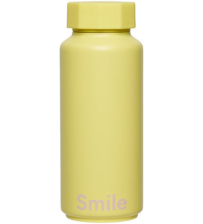 Design Letters Thermosflasche - 500 ml - Lächeln - Gelb