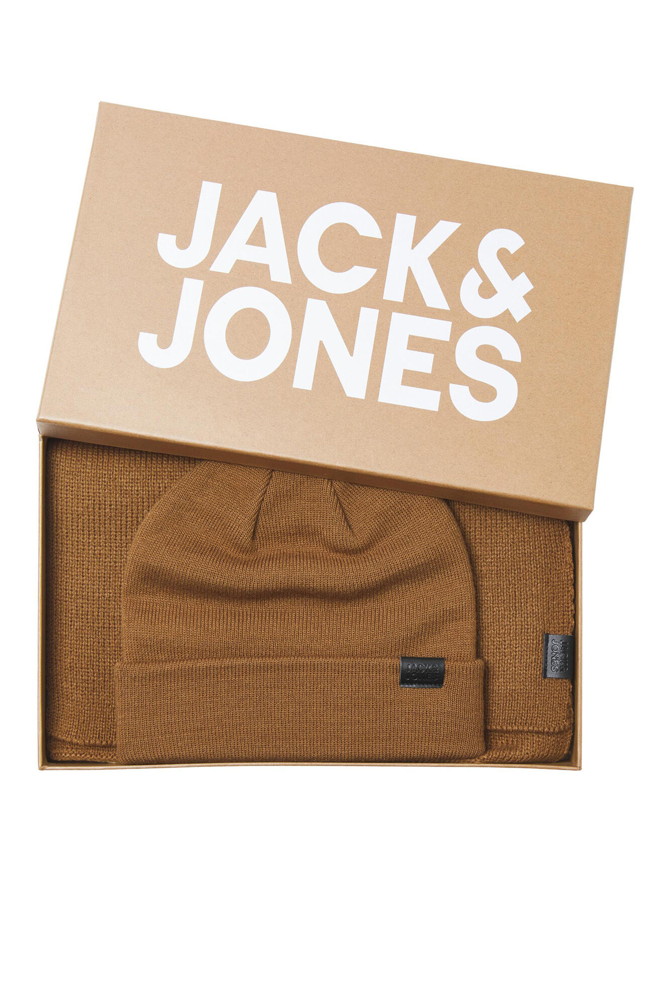 Conjunto de cachecol e gorro de tricô