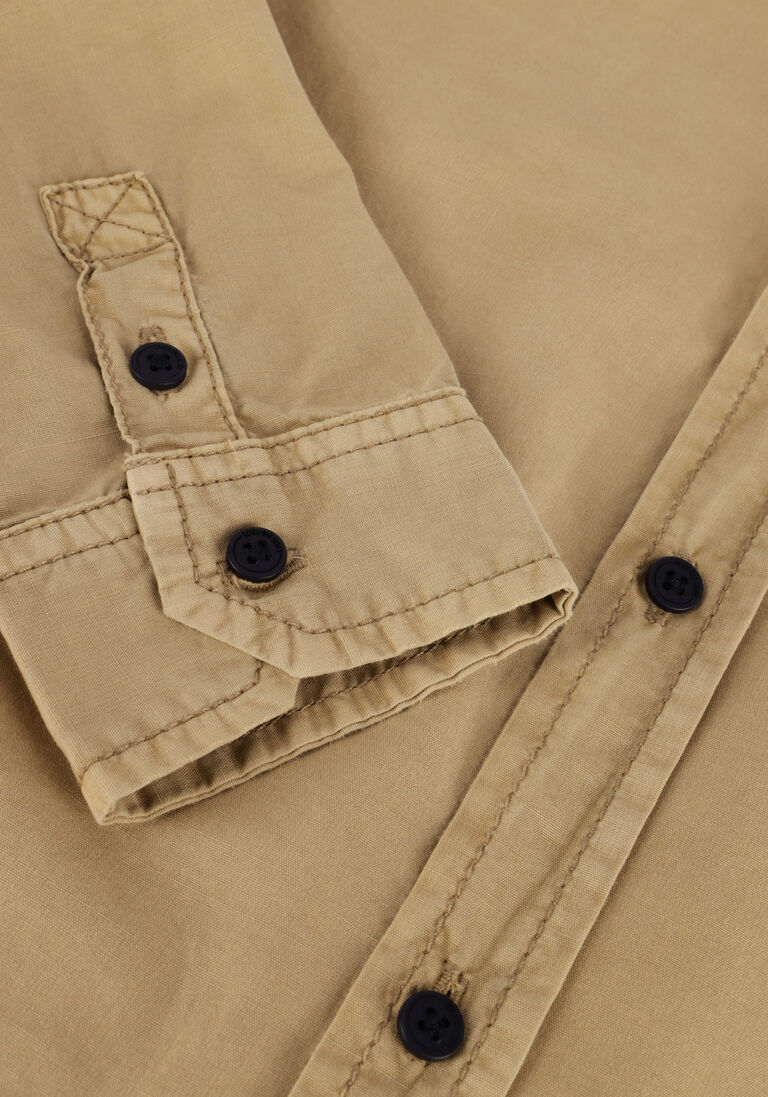 SEVENONESEVEN zand sevenoneseven casual overhemd linnen look shirt