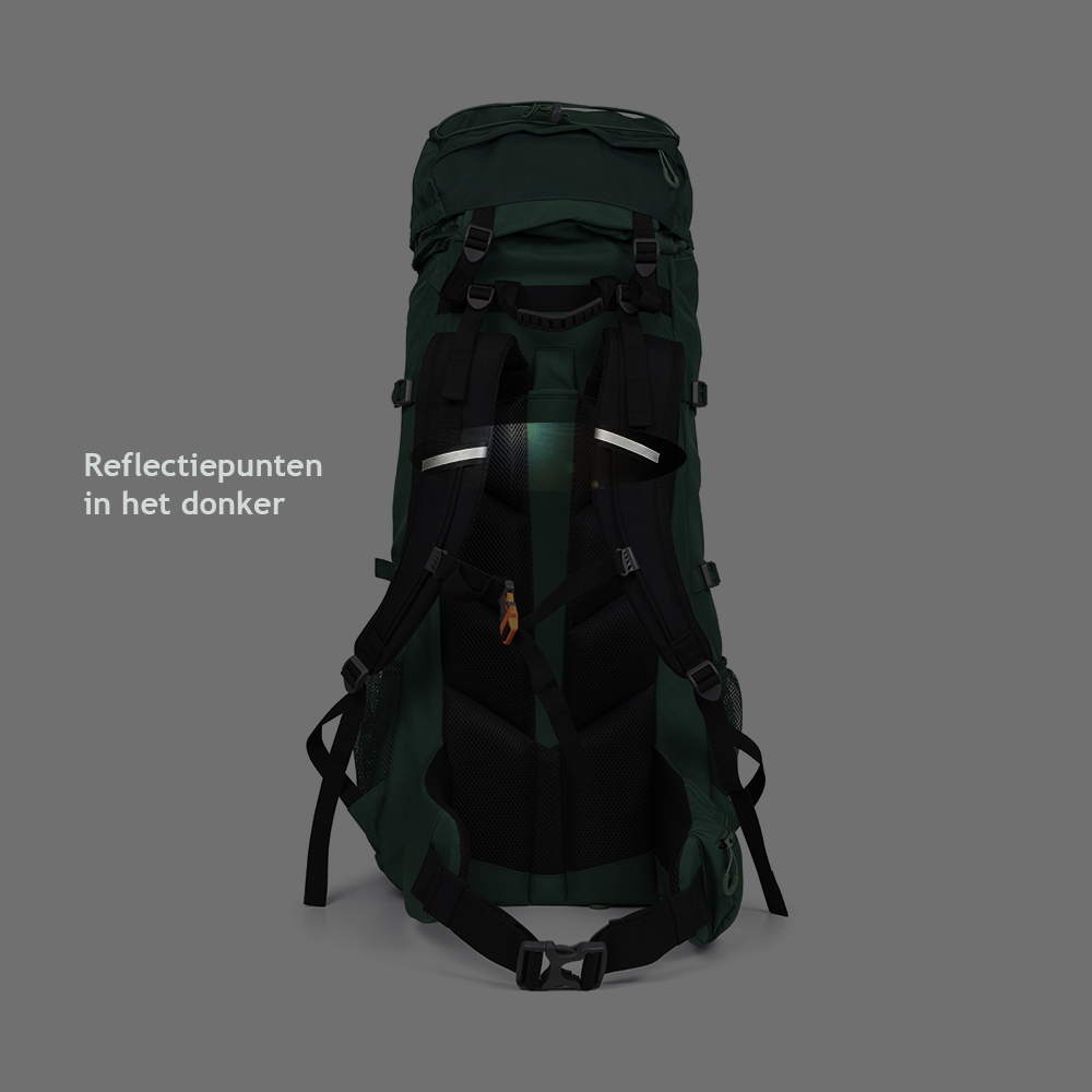 Dutch Mountains 65-75 liter backpack met regenhoes - Green