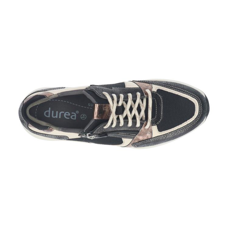 Durea 6295 wijdte H ZWART/BEIGE/GOUD