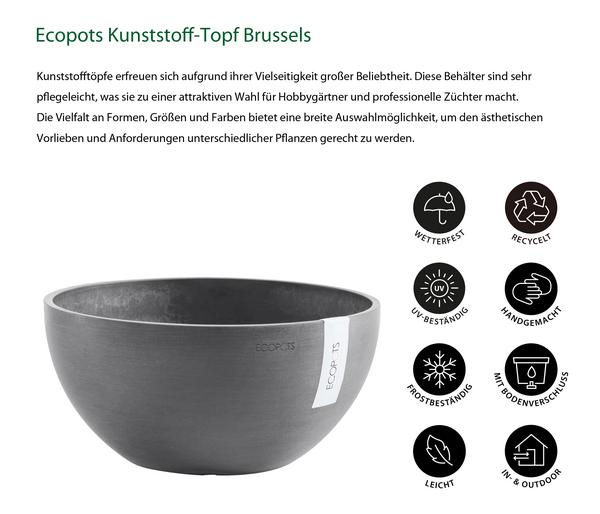 Ecopots Kunststoff-Topf Brussels, rund