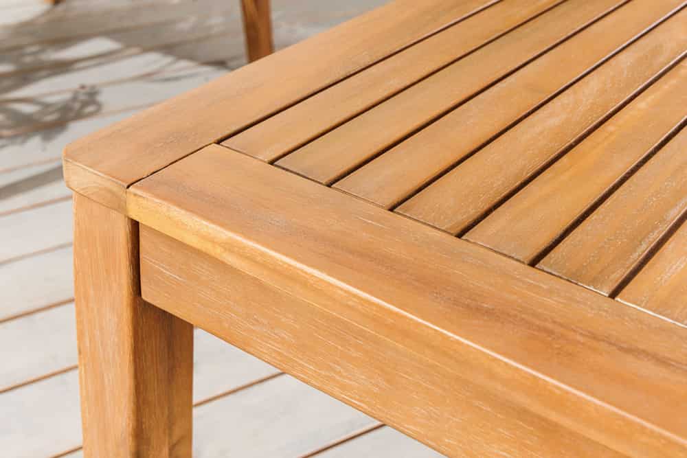 Massiver Gartentisch BALI 100cm Akazienholz wetterfest Outdoor-Loungetisch