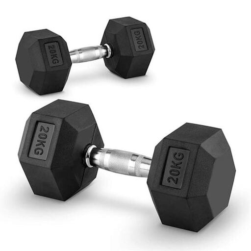 Conjunto de 2 halteres hexagonais - 20 kg cada