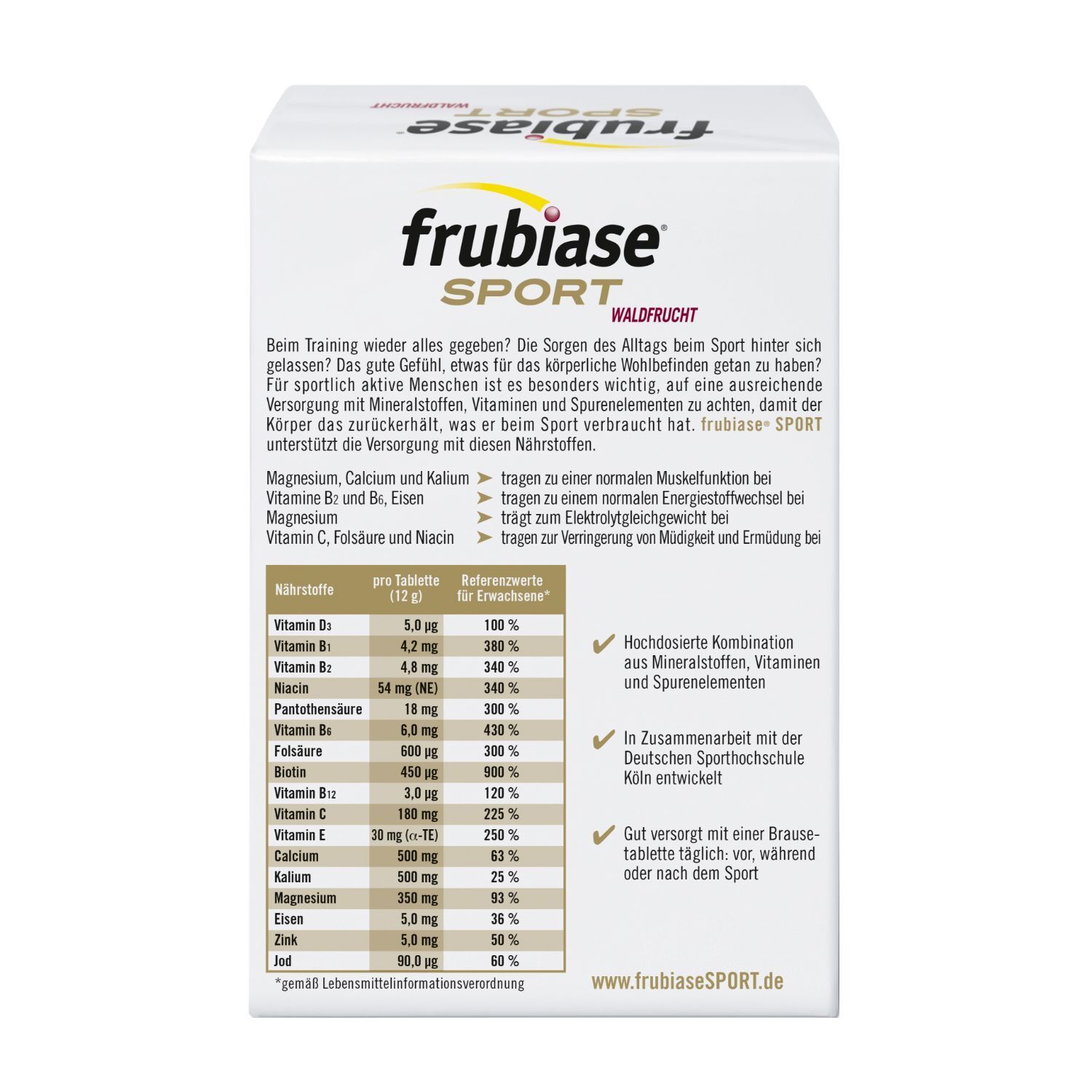 frubiase® SPORT - Mit hochdosierten Mineralstoffen, Vitaminen und Spurenelementen