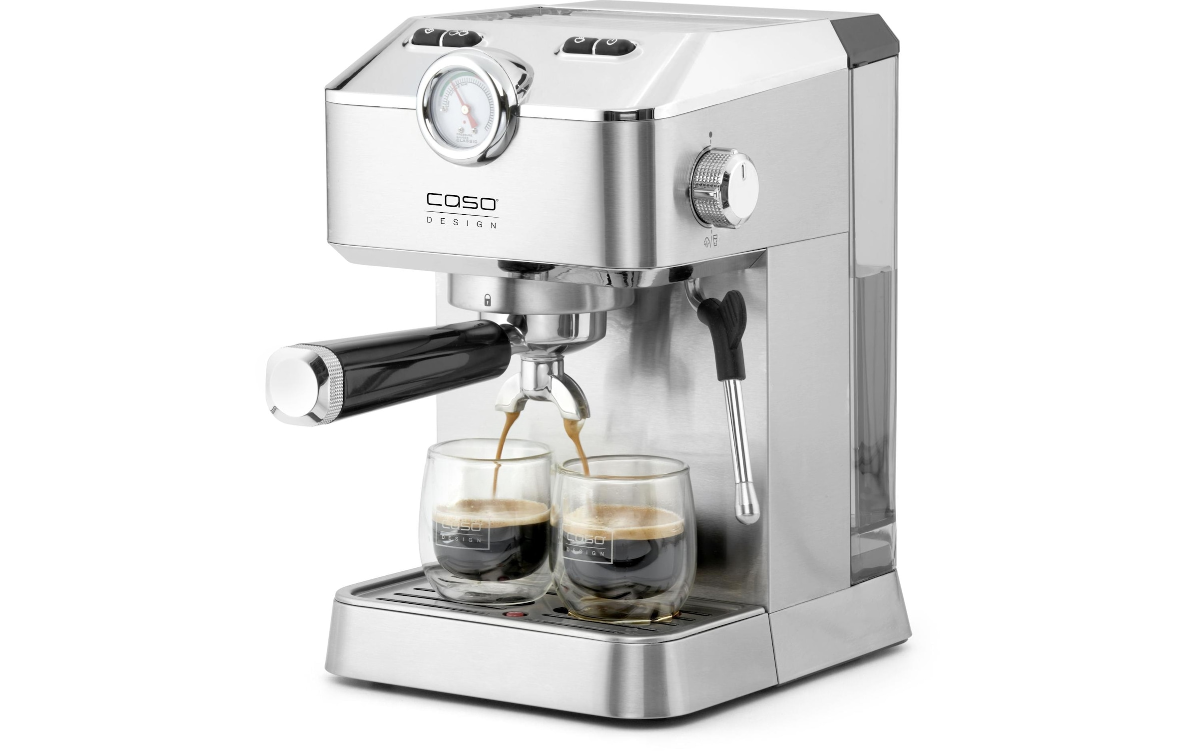 Caso Siebträgermaschine »Espresso Gourmet Silber« Holzart: Buche (China)