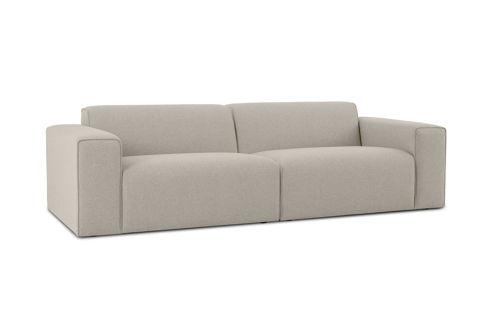 Styl 3-seter duo puter Tekstil Lombardo 9 Cappuccino med sorte ben.