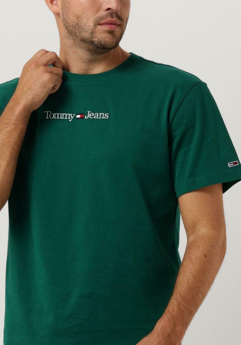 TOMMY JEANS donkergroene tommy jeans t-shirt tjm classic linear logo tee