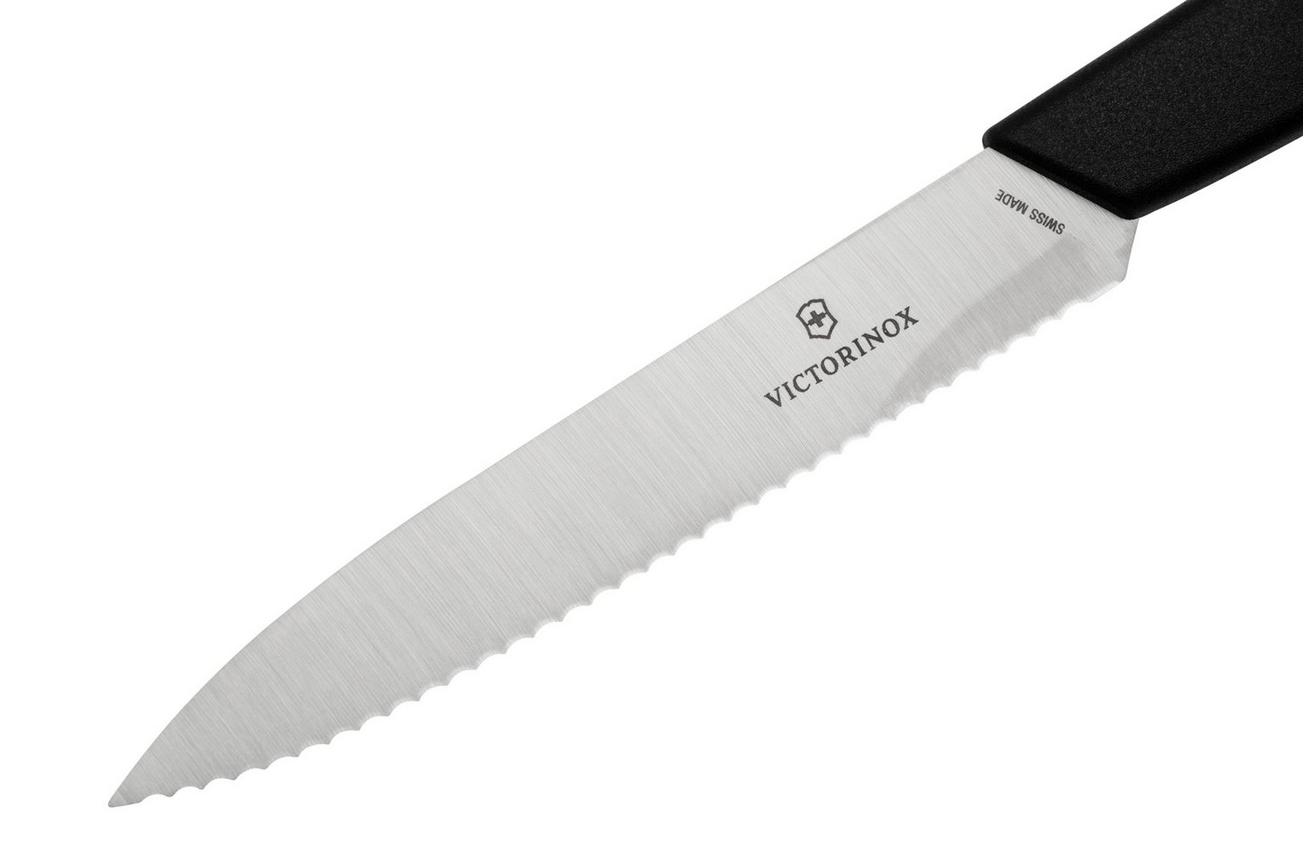 Victorinox Swiss Modern 6.9003.10W gekarteld groentemes 10 cm, zwart