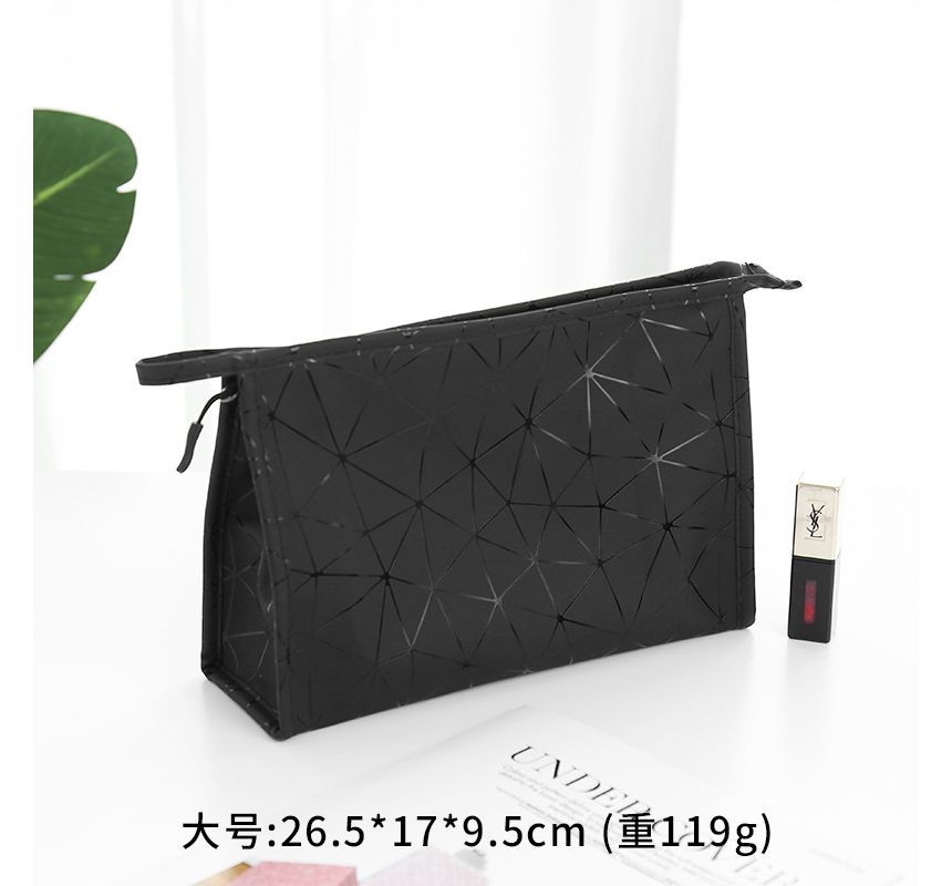 On My Mind - Make-uptas van imitatieleer met geometrische print (verschillende ontwerpen)