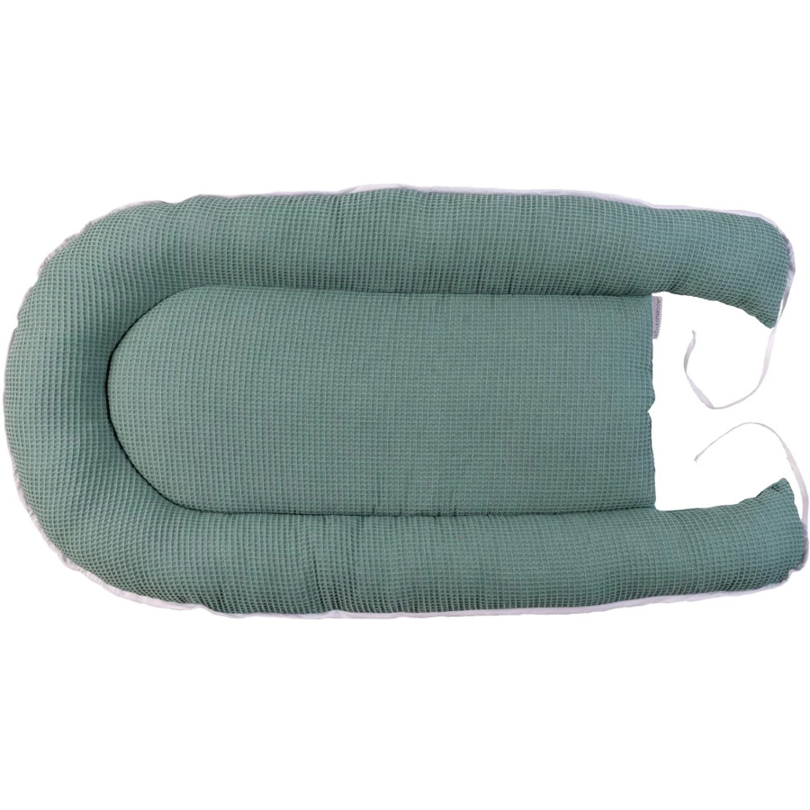 Ullenboom Kuschelnest Waffelpique Salbeigrün Regenwald 55 x 95 cm