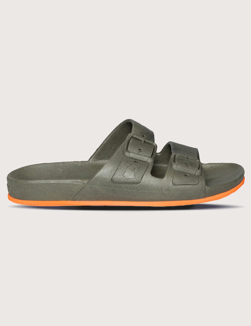 CACATOES SANDALES HOMME BRASILIA KAKI ORANGE FLUO