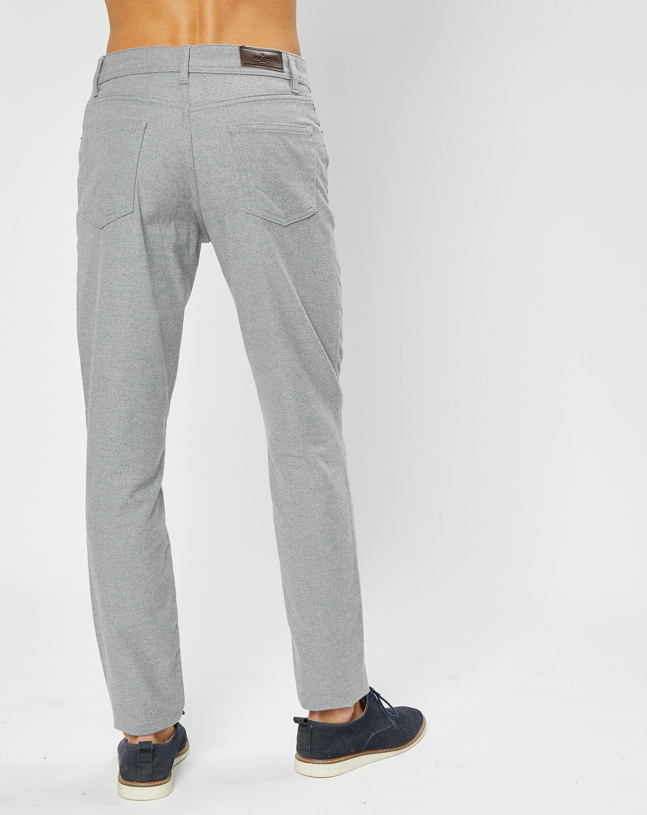 Hackett London Pantalon en Flanelle 5 Poches gris