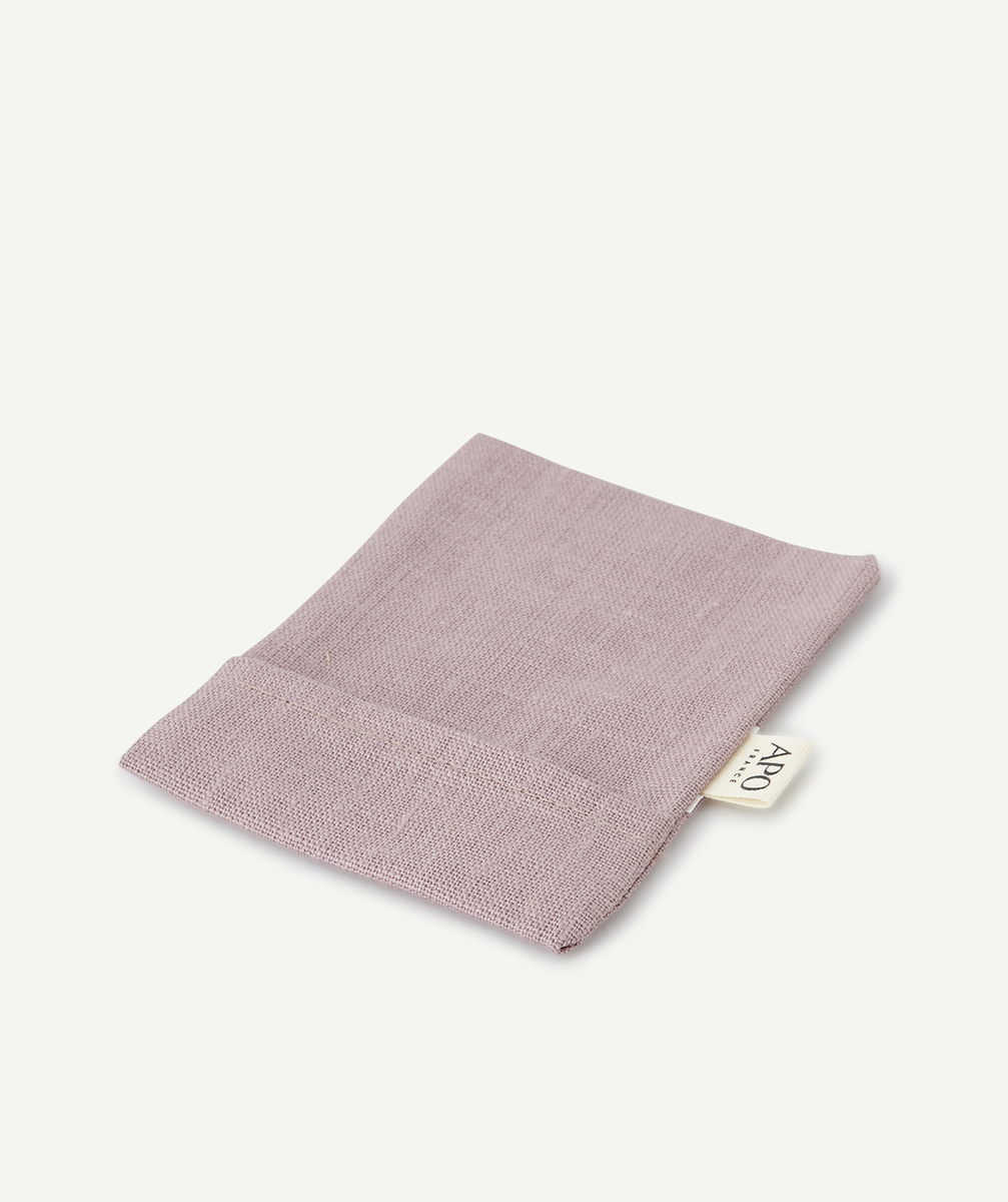APOLA POCHETTE POUR SAVON LILA EN LIN ENDUIT