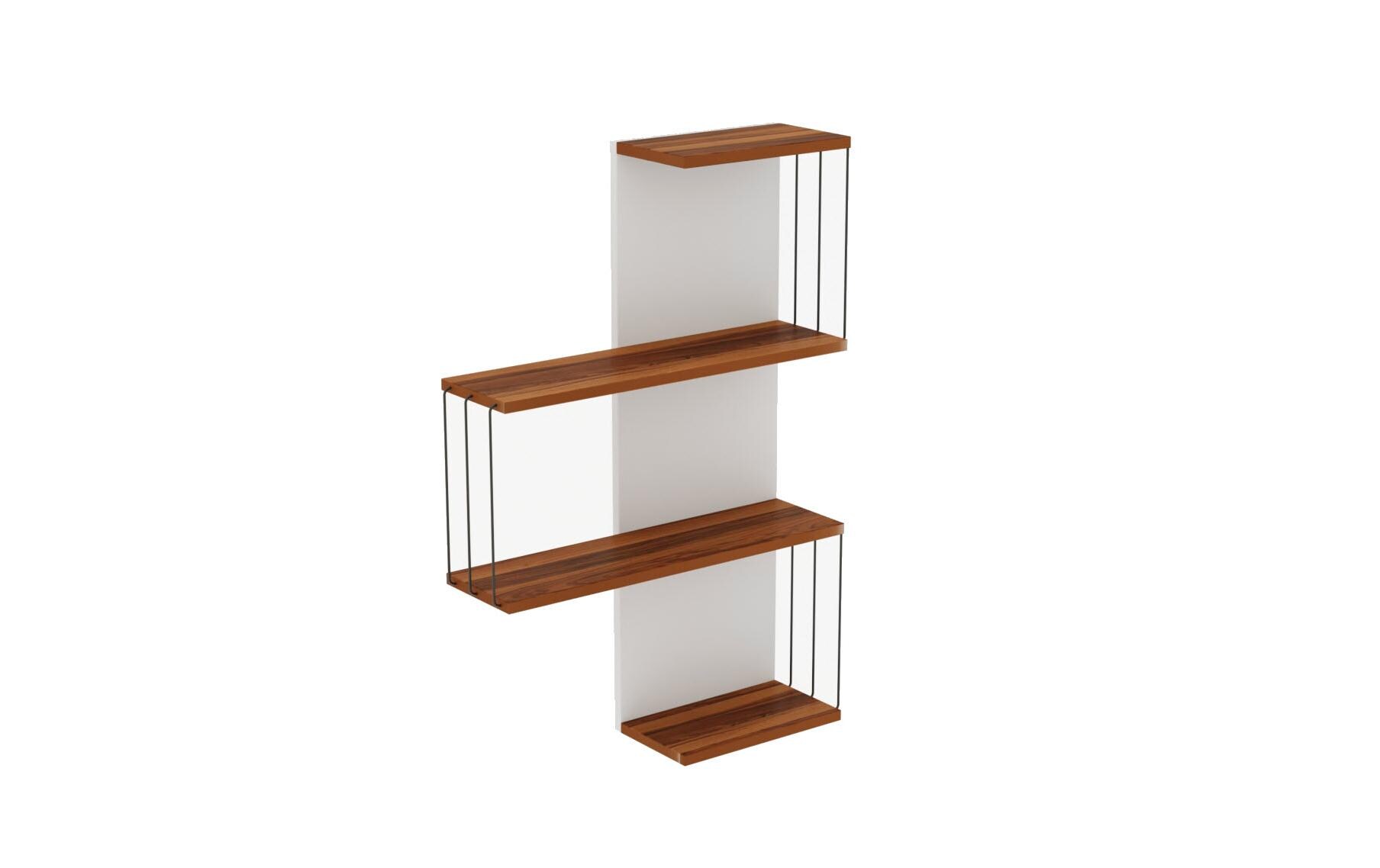 Wandregal Ãambel 64 x 96 x 19 cm, Braun/WeissBücherregal